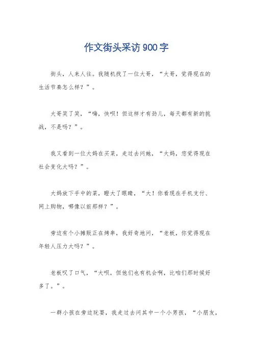 作文街头采访900字