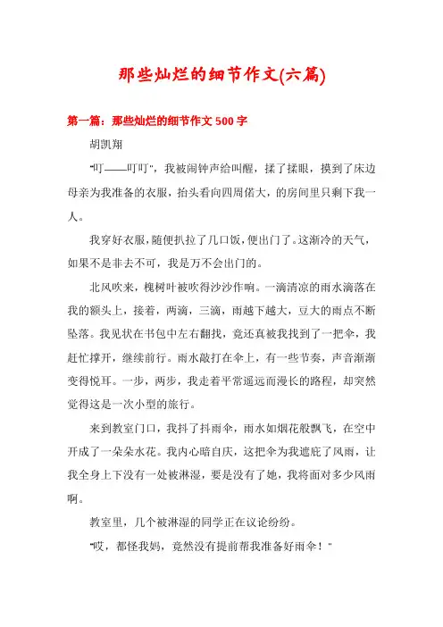 那些灿烂的细节作文(六篇)