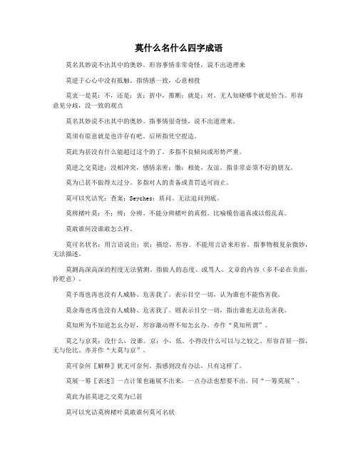 莫什么名什么四字成语