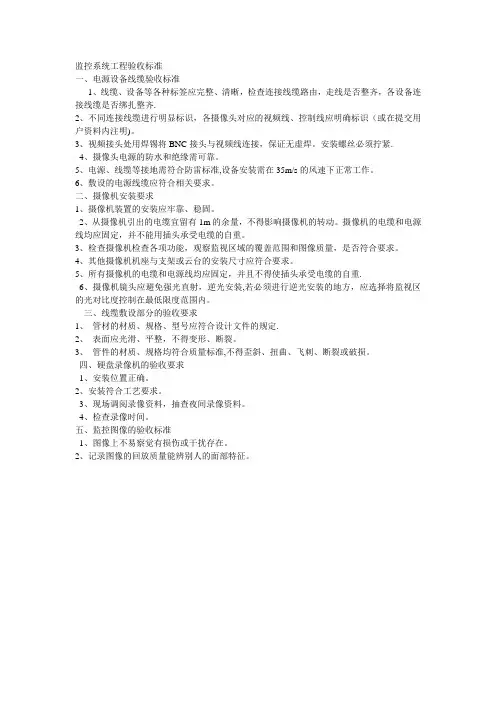 监控系统工程验收标准
