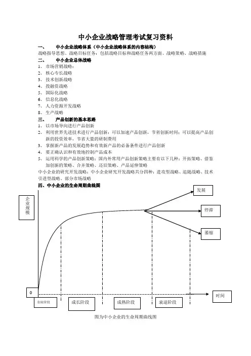中小企业战略管理考试复习资料