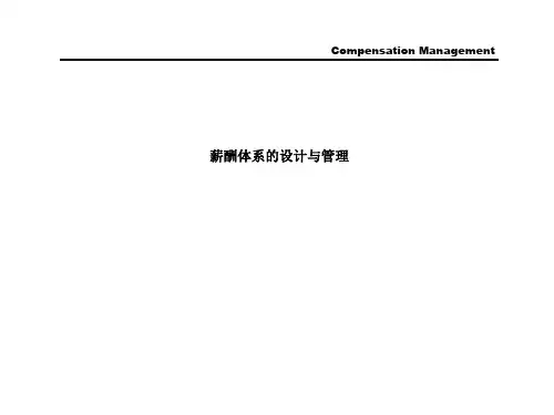 薪酬体系的设计与管理案例(147页) 共150页PPT资料