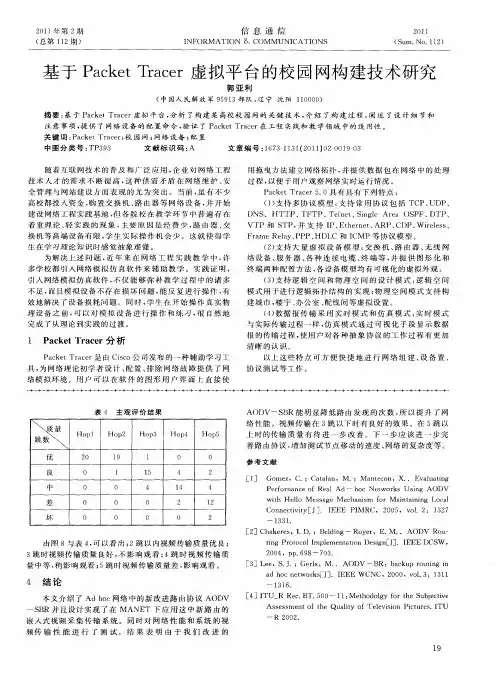 基于Packet Tracer虚拟平台的校园网构建技术研究
