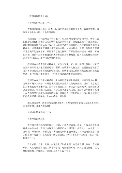 首都博物馆观后感10篇完美版