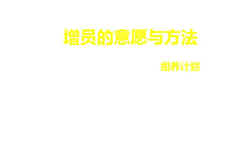 保险公司组织发展技巧1增员意愿与方法