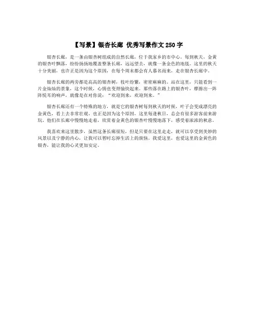 【写景】银杏长廊 优秀写景作文250字
