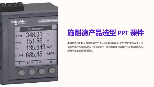 《施耐德产品选型》课件
