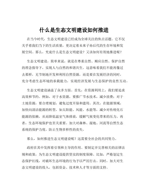 什么是生态文明建设如何推进