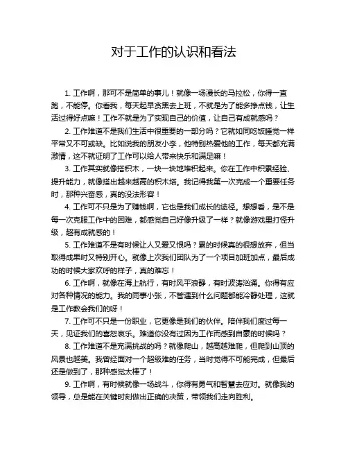 对于工作的认识和看法