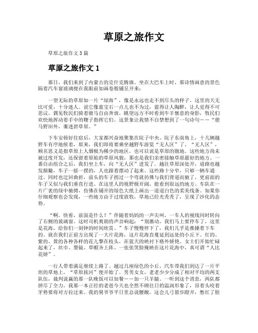 草原之旅作文