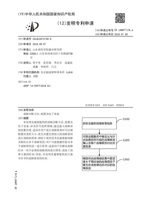 【CN109977146A】故障诊断方法、装置及电子设备【专利】
