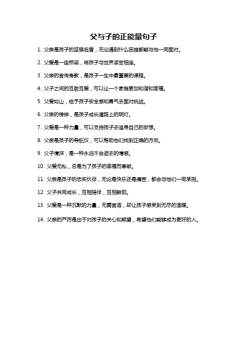 父与子的正能量句子