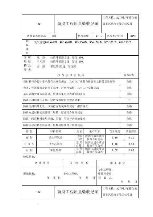 防腐工程质量验收记录.doc