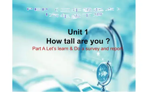 人教版英语六年级下册Unit1 Part A Let’s learn