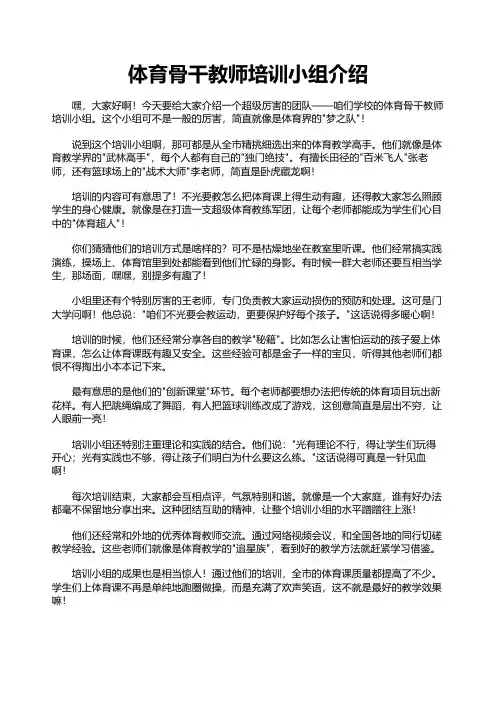 体育骨干教师培训小组介绍