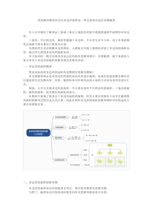 用思维导图的形式对多边形面积这一单元的知识进行回顾梳理