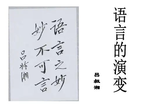 语言的演变
