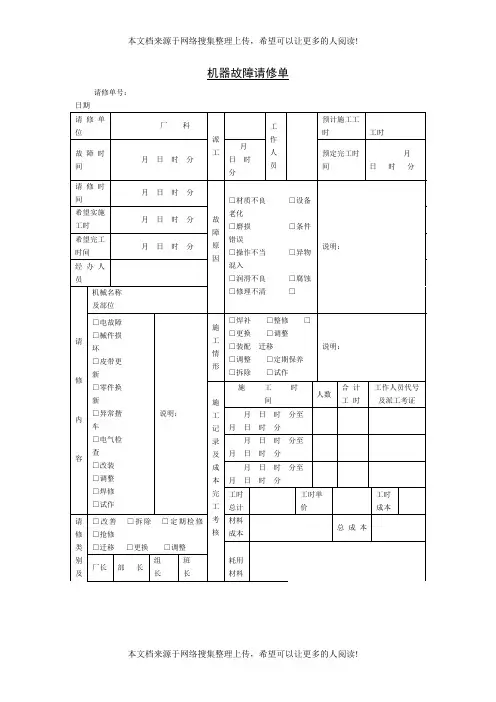 生产班次作业检查表(表格模板、DOC格式)