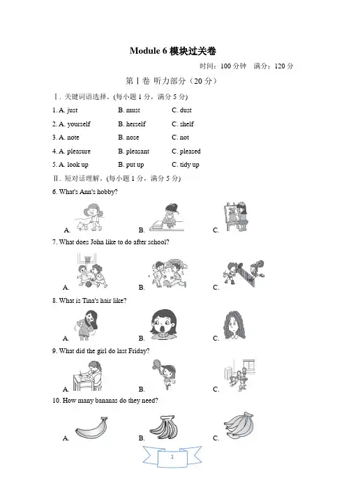 外研版英语(新标准)八年级下册Module 6 Hobbies模块过关试题(附答案)