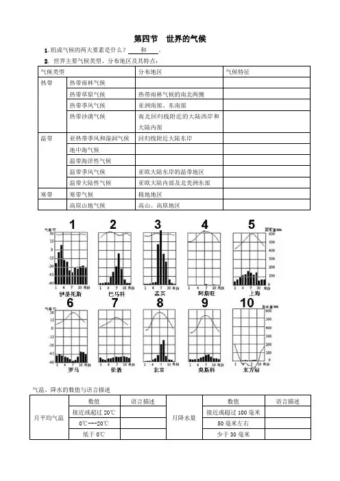第四节  世界的气候(创新型教学案)