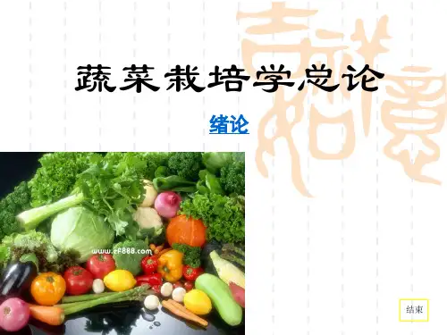 蔬菜栽培学总论 绪论