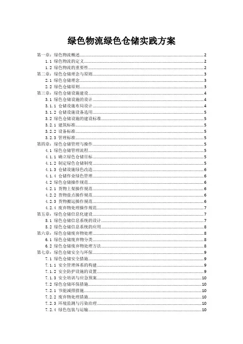 绿色物流绿色仓储实践方案_1