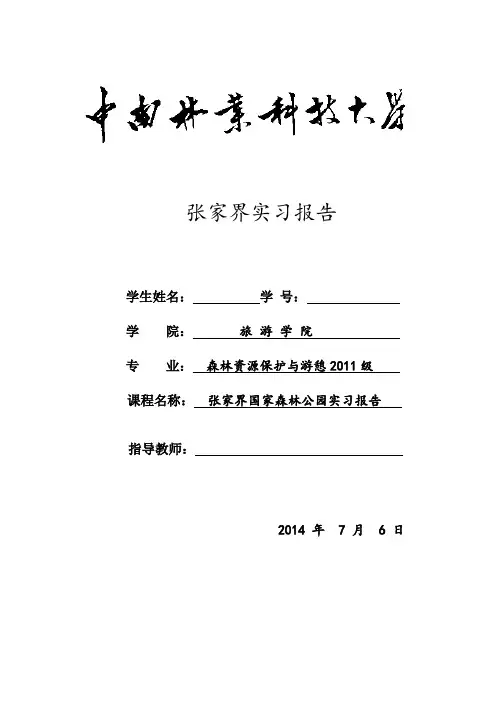 张家界实习报告