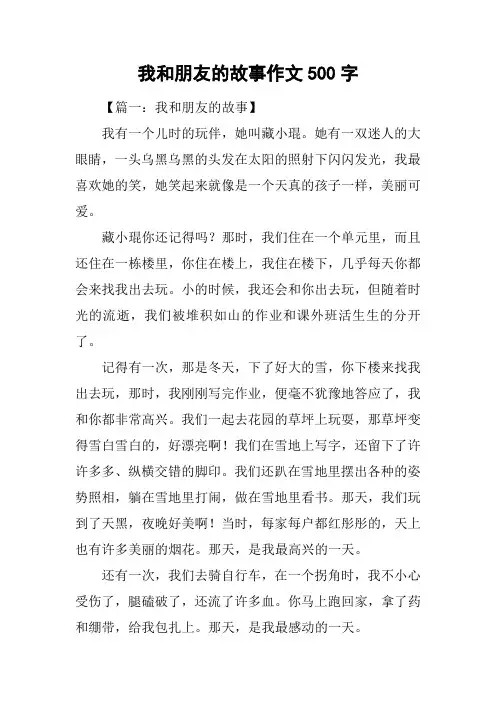 我和朋友的故事作文500字