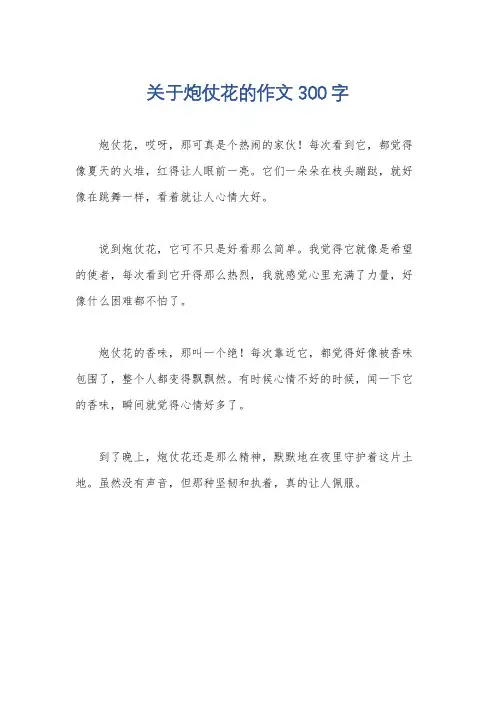 关于炮仗花的作文300字