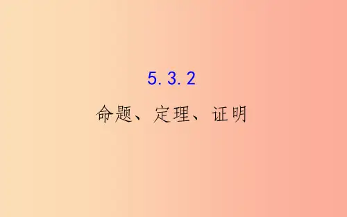 七年级数学下册 第五章 相交线与平行线 5.3 平行线的性质 5.3.2 命题、定理、证明教学课件2