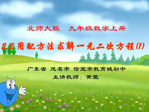北师大版初三数学上册2.2 用配方法求解一元二次方程.2配方法(1)