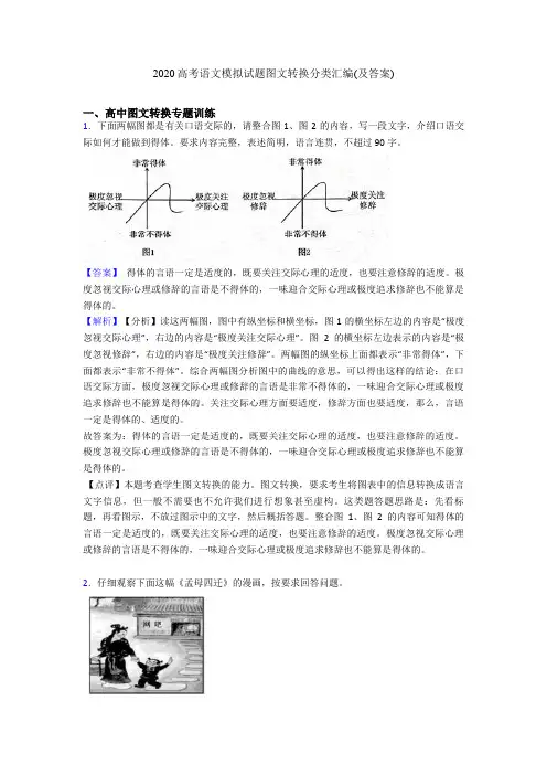 2020高考语文模拟试题图文转换分类汇编(及答案)