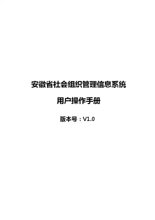 晶奇社会组织管理信息系统操作手册(社团、民非)
