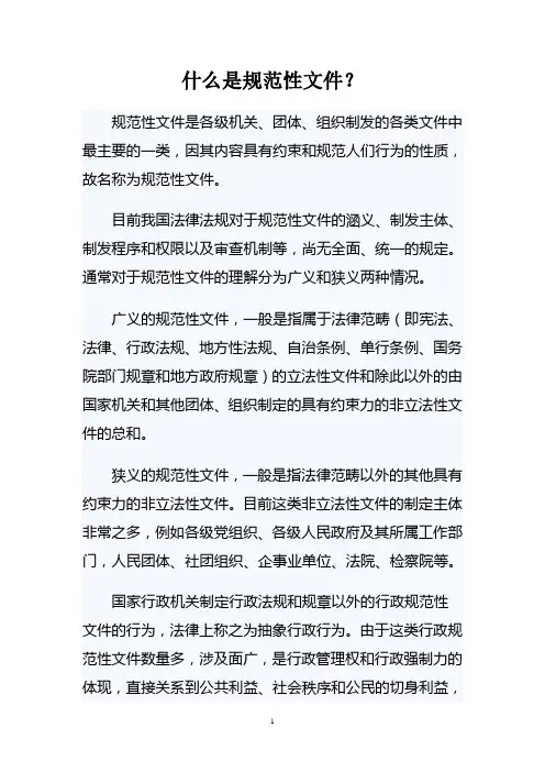 什么是规范性文件