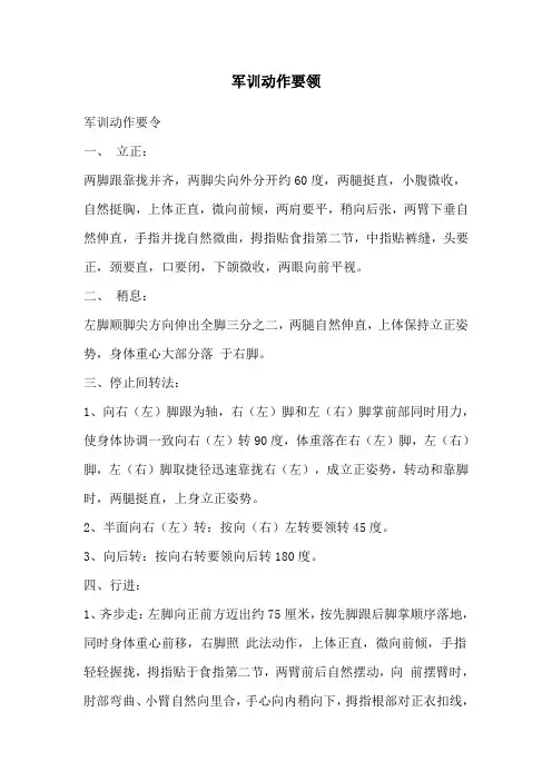 军训动作要领