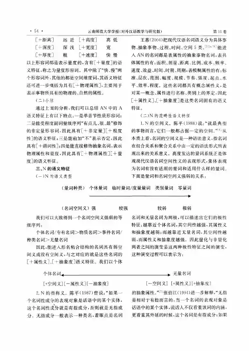 现代汉语可状性“AN”形名粘合结构考察