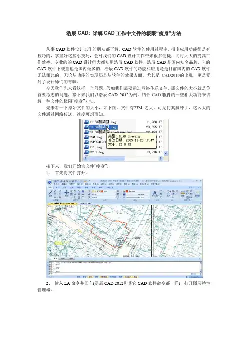 详解CAD工作中文件的极限“瘦身”方法