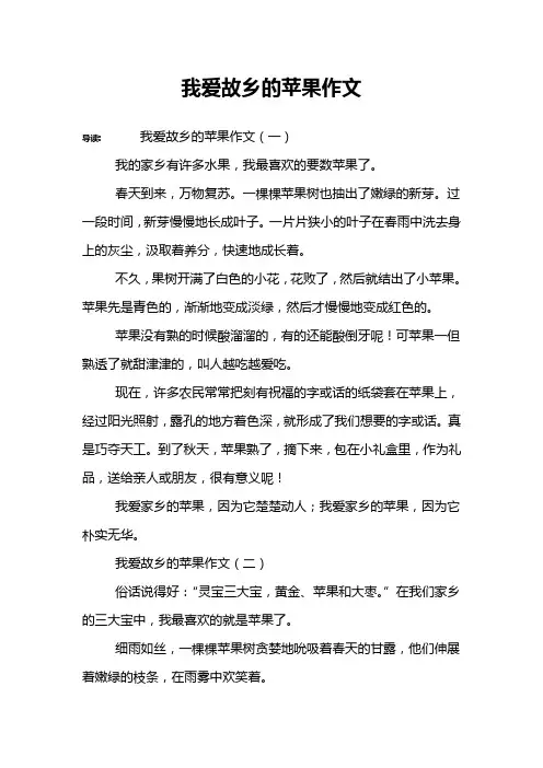 我爱故乡的苹果作文