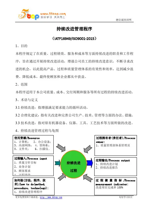 持续改进管理程序(含表格)