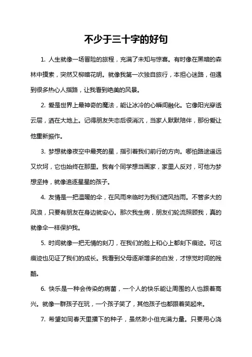 不少于三十字的好句
