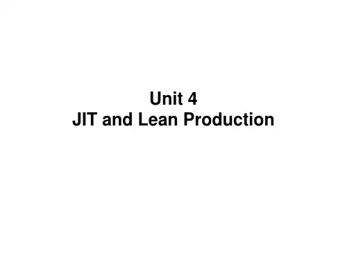 物流英语unit 4 JIT and Lean Production
