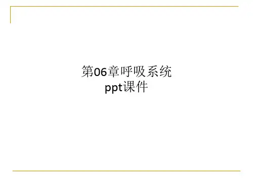 第06章呼吸系统ppt课件