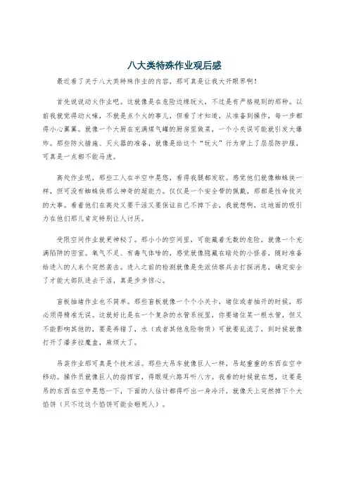 八大类特殊作业观后感