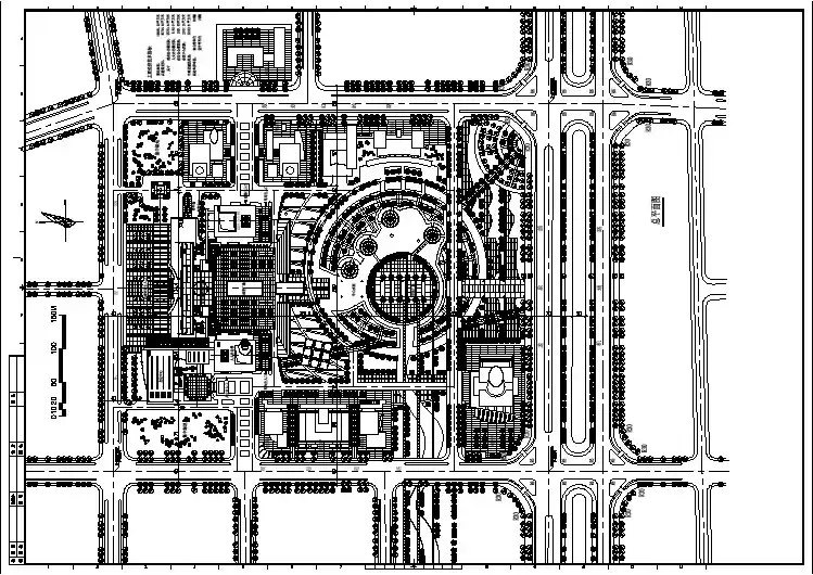【设计图纸】市行政中心规划总平面图(精选CAD图例)