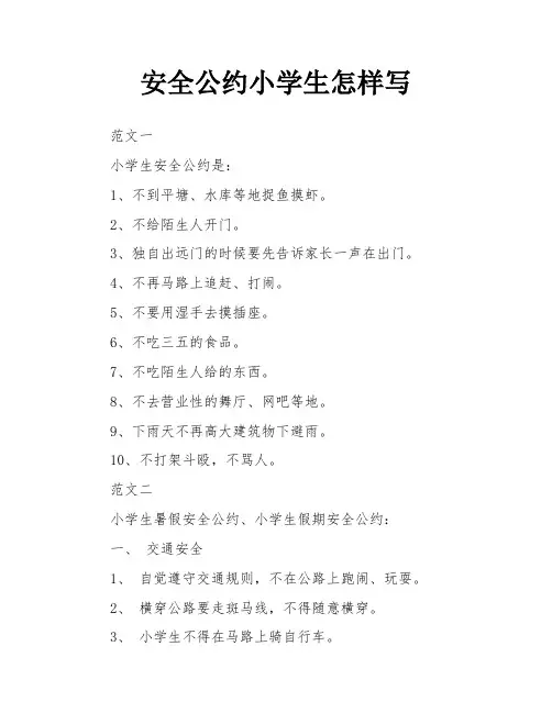 安全公约小学生怎样写
