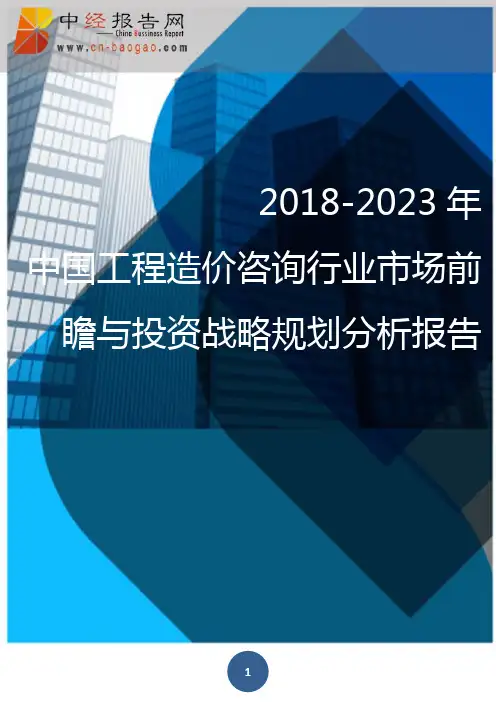 2018-2023年中国工程造价咨询行业市场前瞻与投资战略规划分析报告(目录)