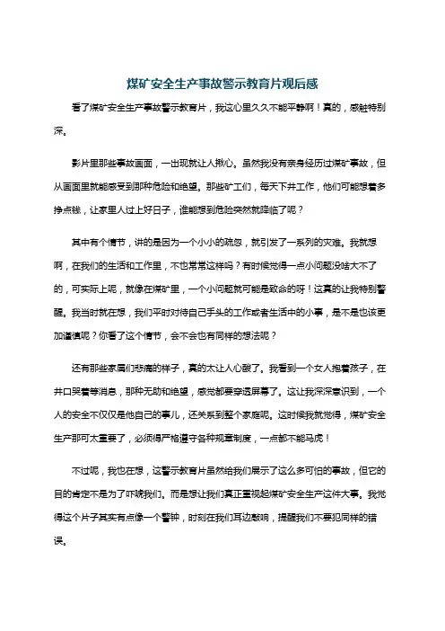 煤矿安全生产事故警示教育片观后感