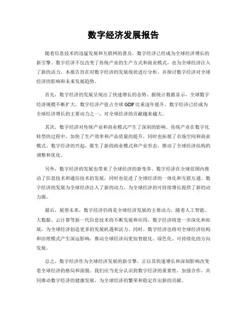 数字经济发展报告