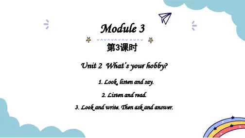 外研版三起英语六年级上册Module 3 Unit 2  What’s your hobby 课件