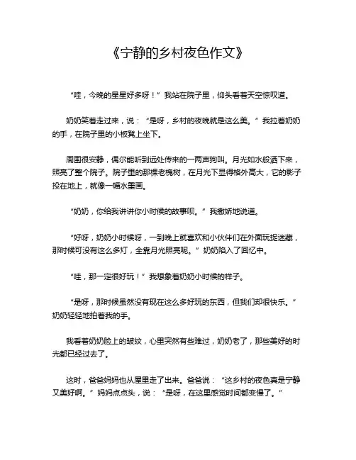  《宁静的乡村夜色作文》